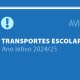 Pedido de transporte escolar para o ano letivo 2024/2025